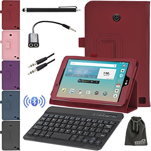 EEEKit 5in1 Office Solution Kit for LG G Pad F8.0 V495 V496,PU Leather Folio Case,Bluetooth