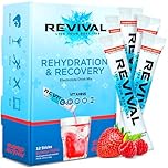 Revival Rapid Rehydration Electrolytes Powder - High Strength Vitamin C, B1, B3, B5, B12 Supplement Sachet Drink, Effervescent Electrolyte Hydration Tablets - 12 Pack Summer Fruits