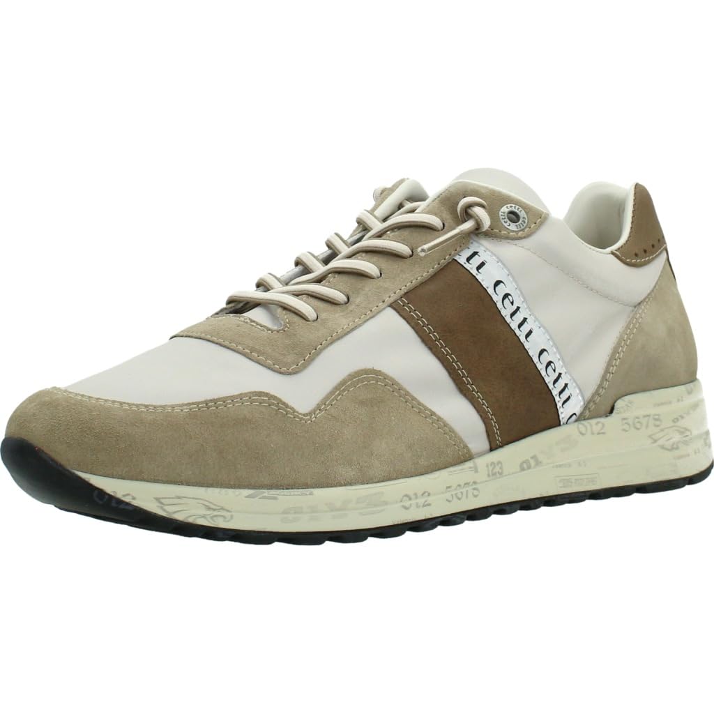 CETTI - Zapatilla Deportiva Casual,Sneakers,cordón elástico,Suela Decorada,Plantilla Extraible,Vintage,Piel para: Hombre