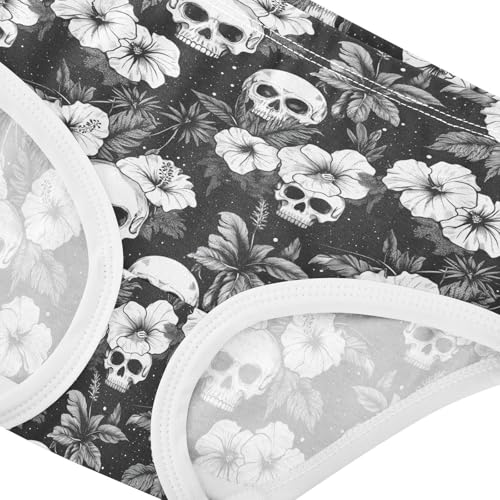 Girls Underwear Soft Cotton Skull Hibiscus Flower Kids Panties in Sizes 2/3t, 4t, 5t, 6 and 84