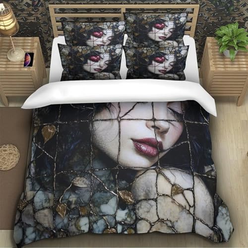 Housse de couette tigre 3D super douce avec fermeture éclair lit double