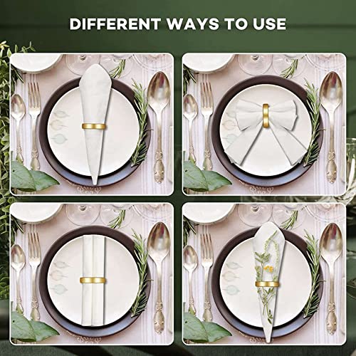 Anneaux de serviette en or au design moderne pour table chic - 7