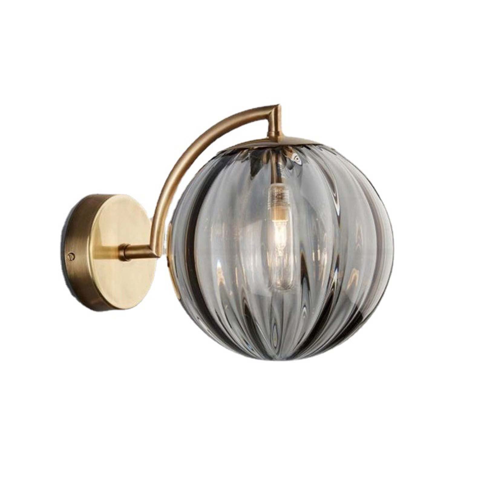 Decorative Sconces Wall Lighting 5.9" Globe Acrylic Lamp 1-Light Vintage G9 Vanity Light, Modern Retro Style Brass Finish | Round Ball Lights for Bedroom Bathroom Corridor (Grey) (Blue(Grey)