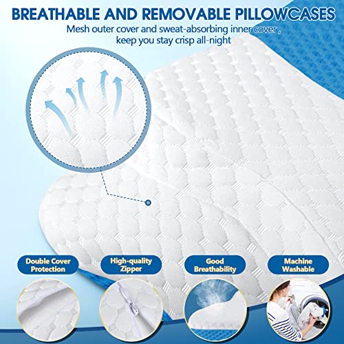 Memory Foam Pillows, Cervical Pillow for Neck and Shoulder Pain Relief, Ergonomic Contour Bed Pillow, Soft for Side Sleep Stomach Sleeping and Back Sleeper