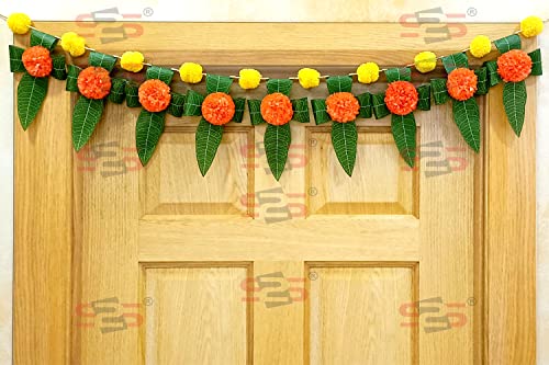 S2S Mango Leaves and Flowers Decoration at Home I Door Toran I Do...