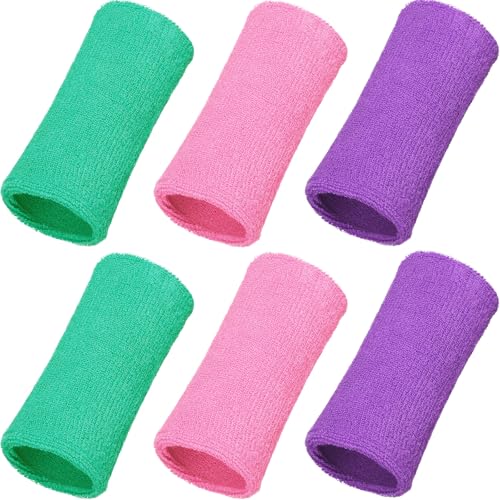 Image of WILLBOND 6 Inch Wrist Sweat Bands for Men Women Tennis Elastic Athletic Long Sweatband Wrist Absorbent for Basketball Tennis Running Outdoor Activity
