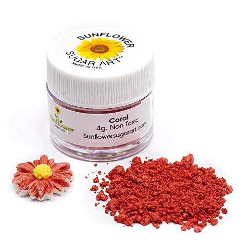 Coral Edible Luster Dust | Edible Powder & Dust | Food Grade Luster Dust for Decorating, Fondant, Baking | Cakes, Vegan Paint, & Dust | Sunflower Sugar Art