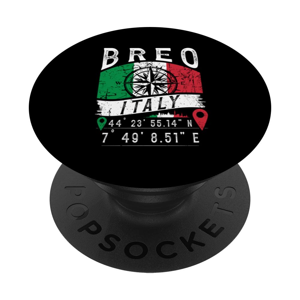 Breo Italy Flag Italia GPS Coordinates Of Breo PopSockets Standard PopGrip