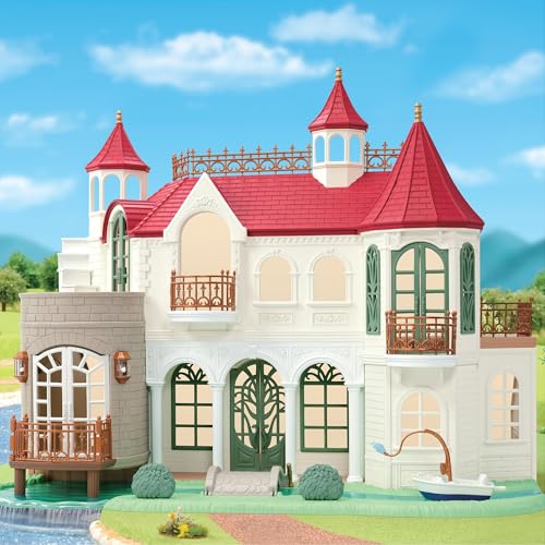 Image of Calico Critters - Red Roof Home - Riverside Manor Dollhouse - Kids Pretend Play House, Miniature Home Playset, Expandable Design, Ages 3+
