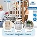 KIDIZ Absperrgitter zum Klemmen mit Katzenklappe, Türschutzgitter, Autoclose Kinder Treppengitter ohne Bohren | 90° Stopp Schutz, schwenkbar, Treppenschutzgitter, Weiß/Blau, Breite: 74-80 cm