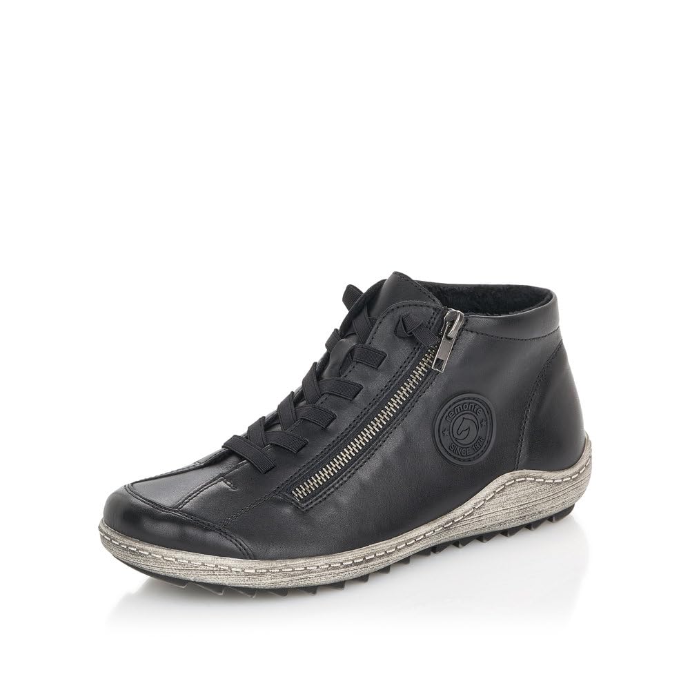 Remonte Women Lace-Up Shoes R1498, Ladies Casual lace-up Shoes,Trainer,Sneakers,Removable Insole,Street Shoe,Sneaker,Laces,Schwarz,40 EU / 6.5 UK