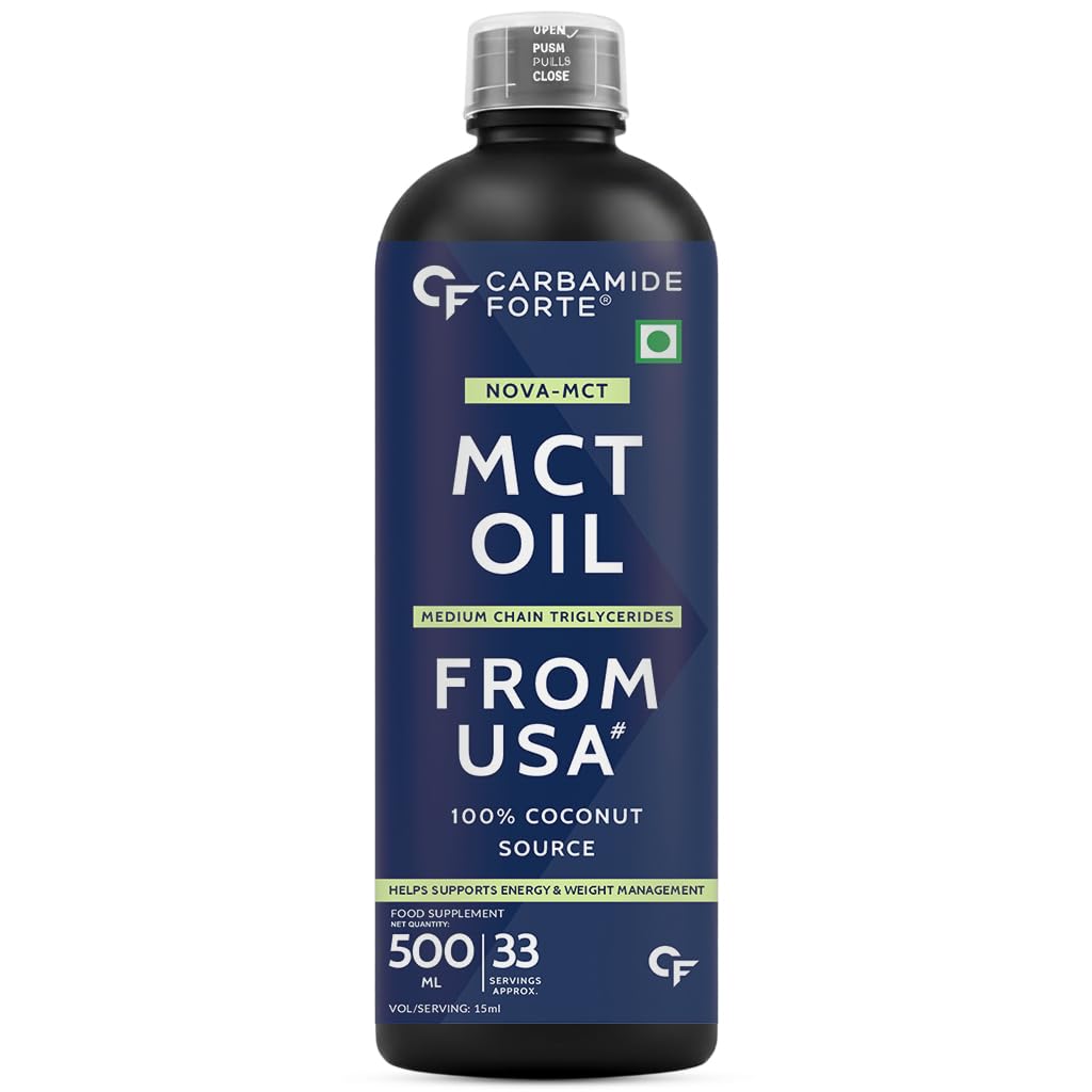Pure MCT Oil C8 From USA | 100% Coconut Source | Keto & Paleo Friendly | Vegetarian Oil – 500ml
