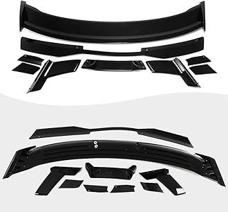 Rear Wickerbill Spoiler Wing Fit for 2024 2025 Ford Mustang EcoBoost/Premium/GT/ S650 Dark Horse Style Spoiler + Wicker Bill Exterior Accessories (Gloss Black)