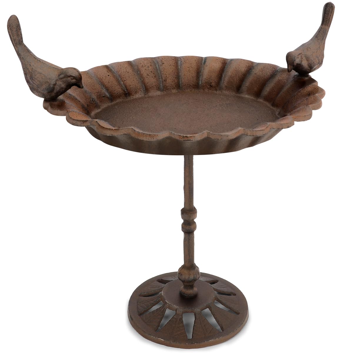 wildlife home Abreuvoir pour oiseaux debout - 41 cm de haut - Avec pied - Pour jardin, balcon - Résistant au gel - En fonte - Pour oiseaux sauvages