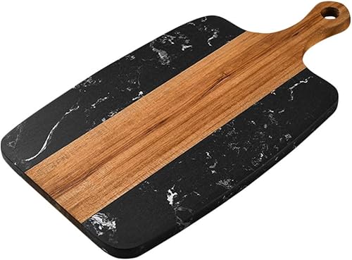 Hemoton Tabla de cortar de carne para el hogar, tabla de cortar reutilizable, tabla de cortar para pan, verduras, mármol, madera