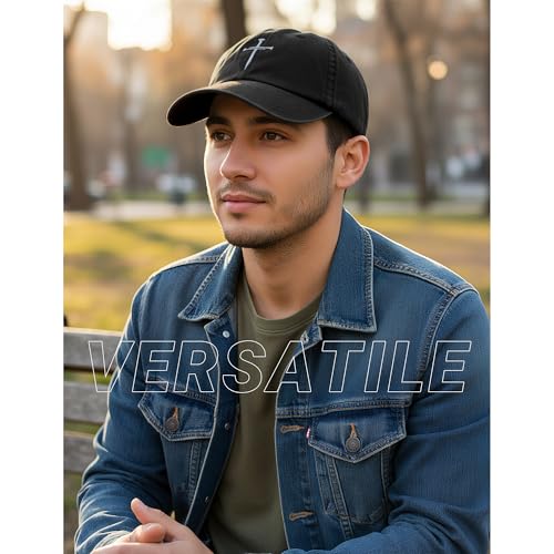 Image of Christian Hats for Men Women,Jesus 3 Nail Cross Hat Christian Religious Gifts for Birthday /Christmas