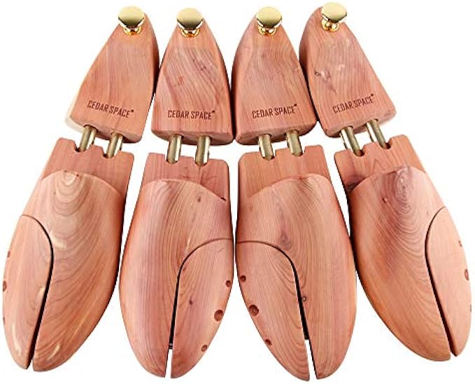 Cedar Space Cedar Shoe Trees for Men, 7.5-14 Sizes Cedar Shoe Trees, 2 Pairs Wooden Shoe Stretcher Tree