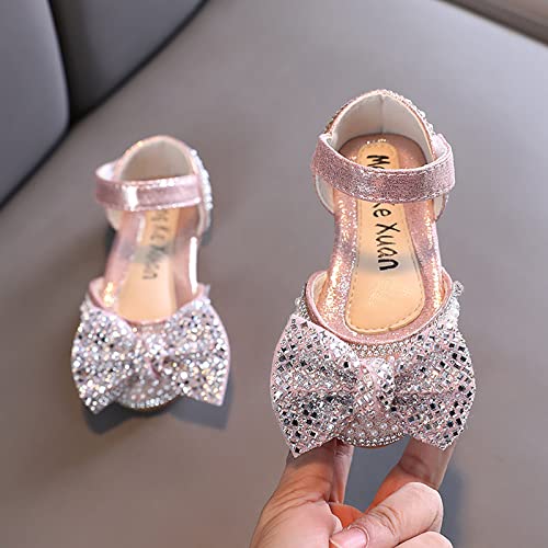 Fashion Spring And Summer Girls Sandals Dress Performance Dance Shoes Pearl Sequin Shiny Bow Girls Summer Shoes Size 13
