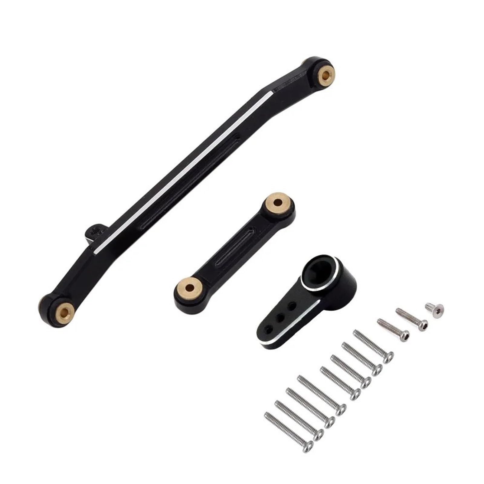RC Upgrade Accessories for Axial for SCX24 for Deadbolt for C10 for JLU for Gladiator for Bronco for 1/24 RC Crawler Car Metal Stee Link Rod with Ball End(Black)