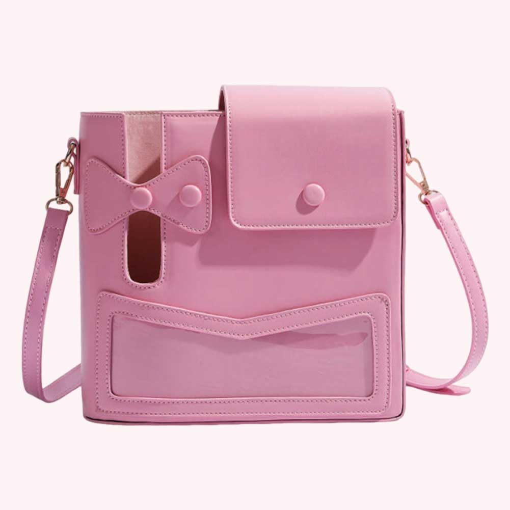 Kobietowa torba na nośnik butelek z kieszonką, torba crossbody PU skóra