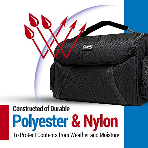 Vidpro Dslr And Video Camera Gadget Bag - Large Protective Case Includes Padded Dividers Handle And Shoulder Strap Compatible With Most Camera Brands Fits 1-2 Dslr Cameras 4 Lenses And Accessories #TOP4
