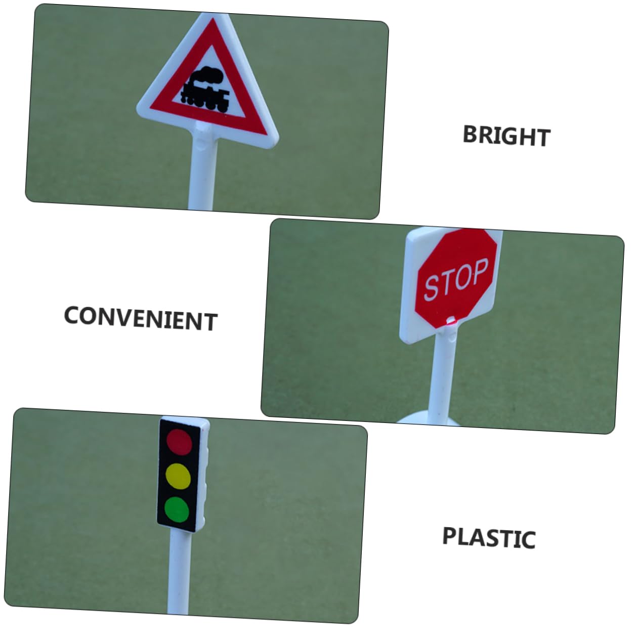 Hohopeti 8pcs Traffic Sign Educational Road Sign Decor for Sand Table Play Fun Learning for Childrens Imagination and Safety Awareness