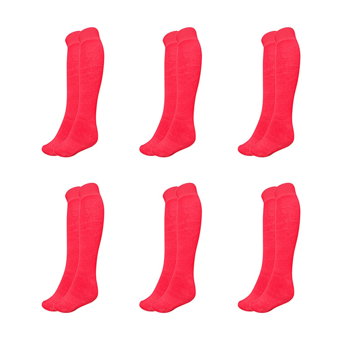 MUKHAKSH (Pack of 6 Pairs = 12 Socks Boys Winter Woolen Warm Red Knee Length Knee High Socks