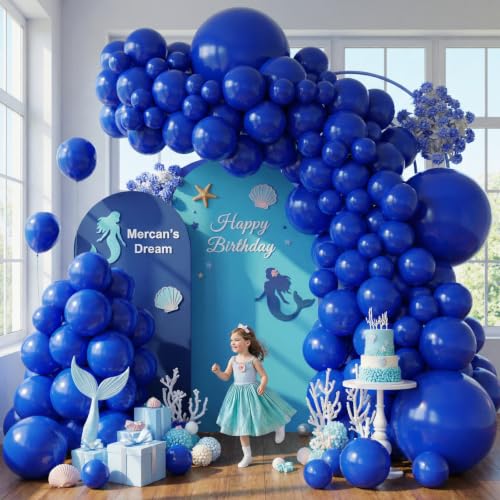 Image of Blue Balloons Arch Kit,130pcs Royal Blue Balloon Garland