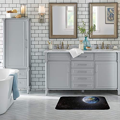 Tapis de bain velours corail antidérapant et tapis de douche Lune - 4