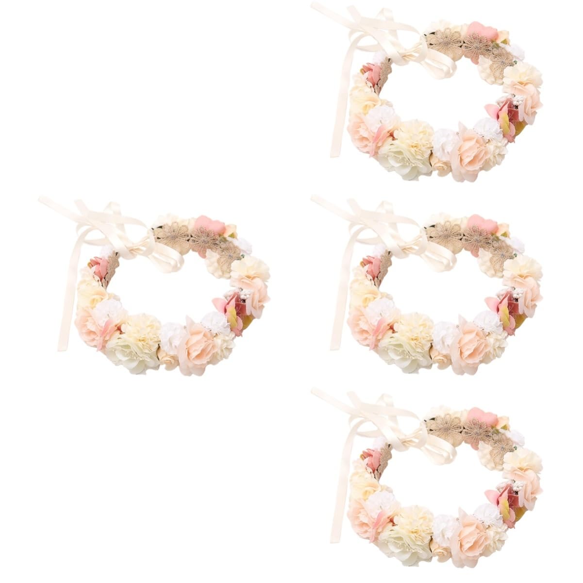 Beavorty 4piezas Diadema Floral Para Novia y Niñas Adornos De Cabello Artificiales Accesorio De Festival y Boda Diseño y Cómodo Para Fiesta y Celebraciones
