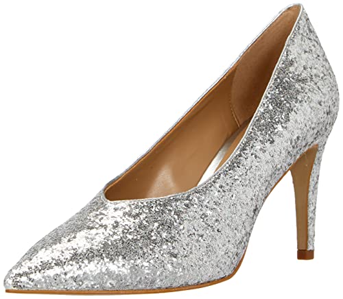 find. Zapatos de Tacón con Empeine Alto para Mujer, Plateado (Silver), 36 EU