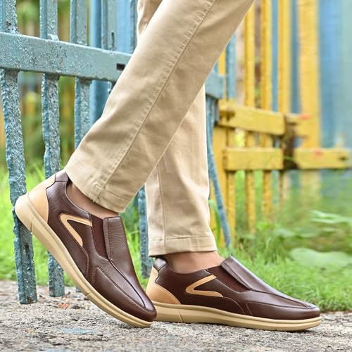 Image of Centrino Office Loafers for Man | Casual Shoes for Men Stylish | Slip-On with Cushioned Insole | Lightweight Comfortable | Loafer Shoes for Men | Hand-Stitched Moccasin Design | Mens Shoes Professional (9517)