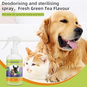 Pet Urine Odor Eliminator Spray for Home, Cat Litter Box Deodorizer Perfume, Dog Cologne Spray Long Lasting Male, Smelly Doggy Deodorant Spray for Furniture, 500ml/ 16.9oz, Green Tea