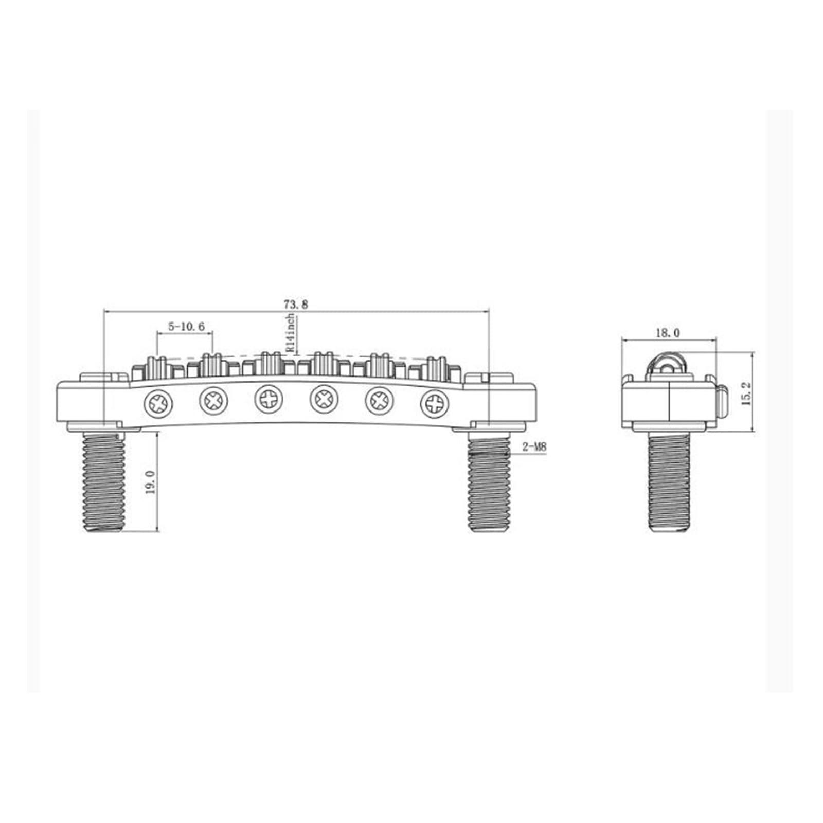 Il Ponte Per Chitarra Elettrica Con Rulli A 6 Corde E Perni Di Bloccaggio Migliora Le Prestazioni E La Stabilità Chitarra Bridge(BK)