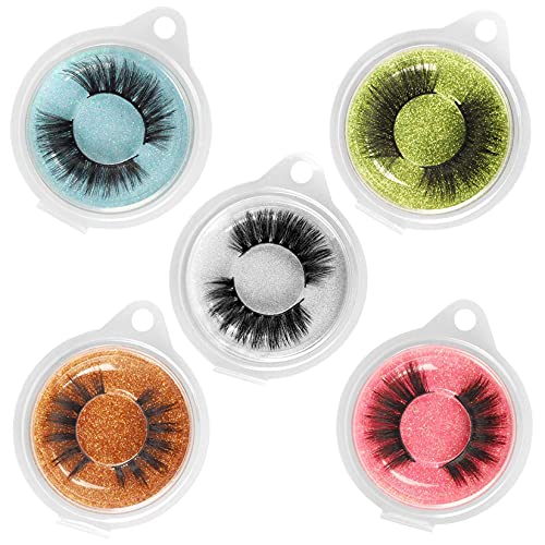 HeyAlice False Lashes Natural Look Faux Mink Eyelashes Fluffy 10 Pairs 5 Styles Eye Lashes Wispies 17mm Cat Eye Eyelashes Pack