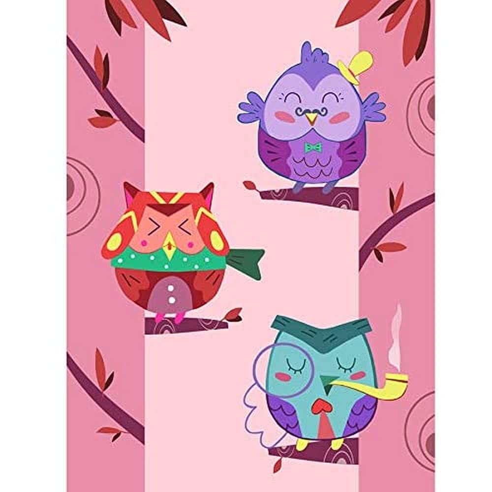 Wee Blue Coo Kawaii Owls Tree Art Print Canvas Premium Wall Decor Poster