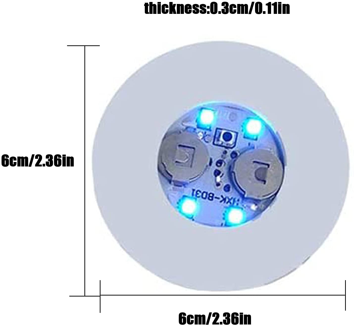 Łańcuch świetlny LED do butelek, uchwytów na kubki, naklejki LED, podstawki, światła LED na butelki (3 szt. wielokolorowe)