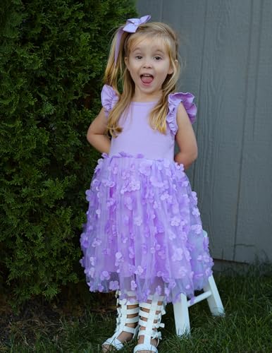 Toddler Tutu Dress Girls Ruffle Tulle Dresses Cute Summer Party Princess Sundress for 2-7Y2