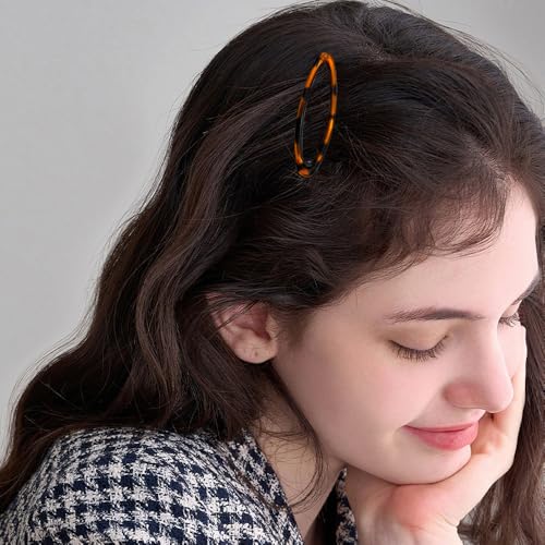 30PCS Pinzas de Pelo Ovaladas con Cierre, Pinzas de Metal con Epoxi, Barraquetas Antideslizantes de Mármol Vintage en Dos Tamaños y Estilos miniatura 6
