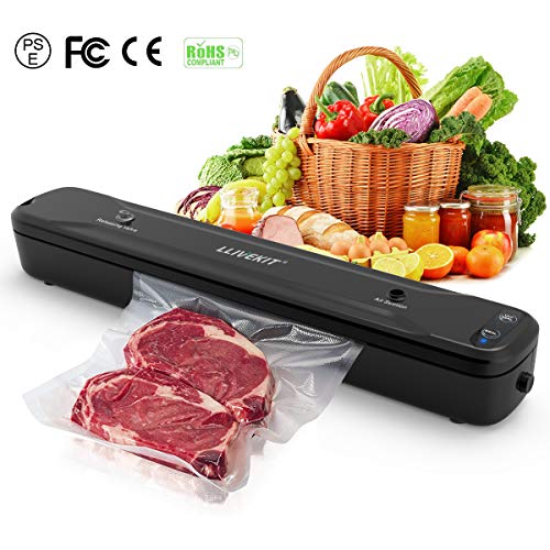 LLIVEKIT Vacuum Sealer, Automatic Vacuum Packing Machine for Dry/Moist Food with Bags