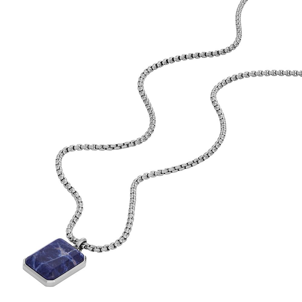 Fossil Collana da uomo in acciaio inossidabile con chiusura a moschettone Collana da uomo in acciaio inossidabile con chiusura a moschettone