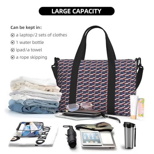 Sac de voyage imprimé drapeau américain mixte grand format pour weekend