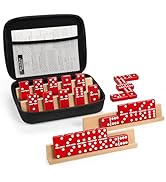 Amazon.com: Jumbo Dominos Set for Adults with 4 Wooden Racks/Trays