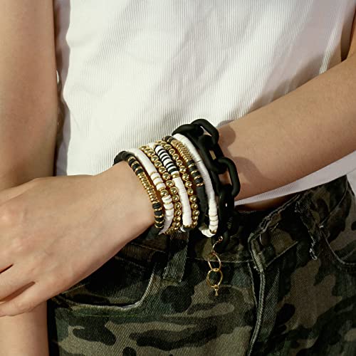 CONRAN KREMIX Chunky Colourful Resin Chain Bracelet Acrylic Bracelet For Women Neon Plastic Rainbow Summer Surfer Jewelry4