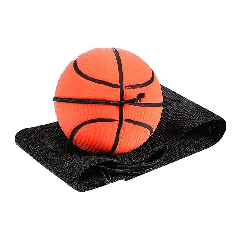 WANQLYN Wrist Return Ball Sport Wrist Ball Wrist Band Ball Rubber Rebound Ball Basketball Baseball and Football Bracelet Toy for Children Adults (Assorted Colours) (Pack of 2)