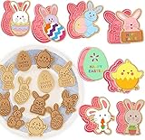 8 Stück Ausstechformen Ostern, Ausstecher Keksausstecher, Für Keksteig, Gebäck, Donut, Fondant, Sugarcraft, DIY, Kuchendekoration, Schokoladenform Cookie (Ostern-A)