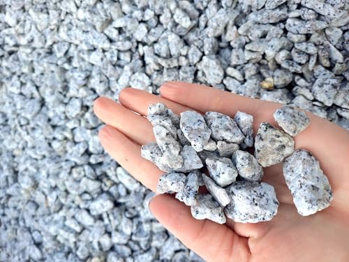Natural Granite Decorative Gravel Chippings 8–16mm – Grey Crushed Stone – 20kg for Garden, Landscaping, Driveways & Paths