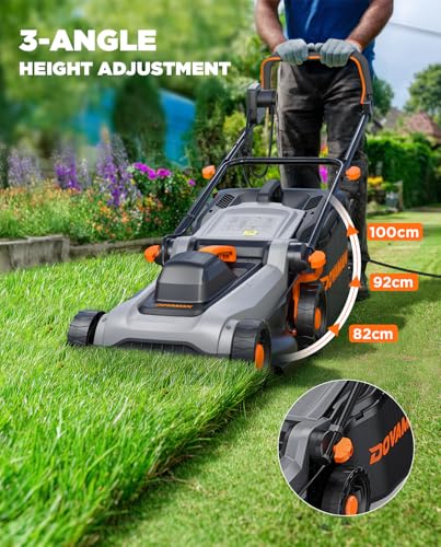 DOVAMAN LA36A Elektro Rasenmäher 1500W, 36cm Schnittbreite, 95% Fangrate, 6-Fach Schnitthöhe, 40L Fangkorb, 2-in-1 Mulchen & Sammeln… – Ansicht 6