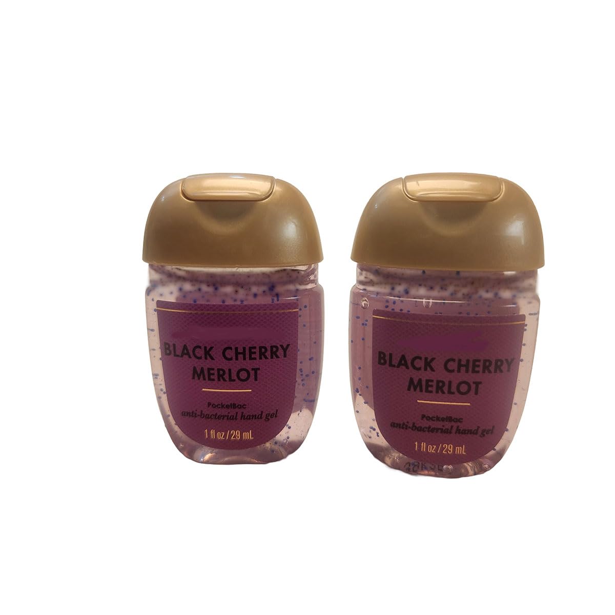 Bath and Body Care - Travel Size Sanitizer - 2 piece Bundle Set Hand Gel - 1 Fl Oz each - Label Artwork Varies (BLACK CHERRY MERLOT)