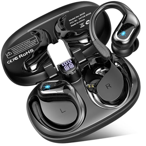 Auriculares Inalámbricos Deportivos, 2025 75Horas Auriculares Bluetooth Sonido Estéreo, Cascos Inalambricos Bluetooth 5.4, Cascos in Ear con ENC Cancelacion Ruido, IP7 Impermeable, Tipo-C